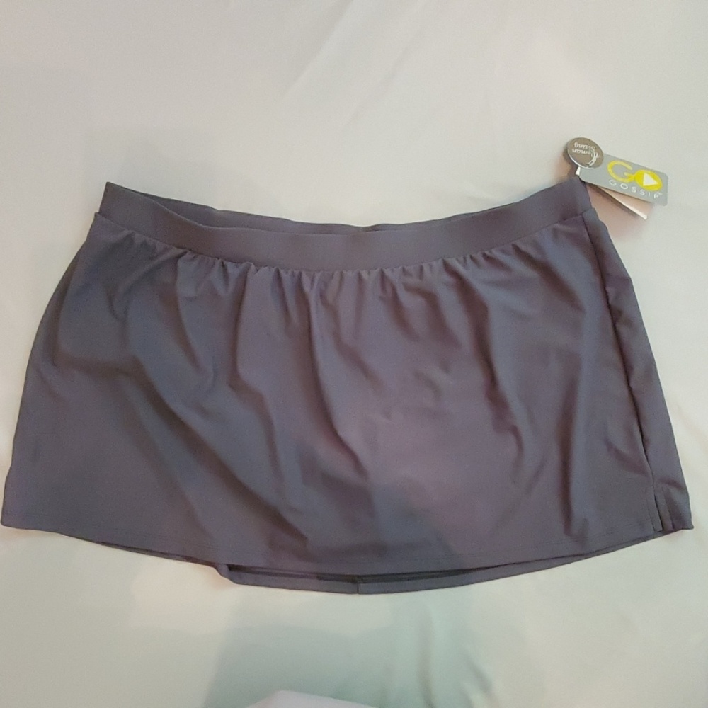 Gossip Womens Swimwear Skort Bottom, 2X, Grey NWT